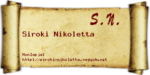 Siroki Nikoletta névjegykártya