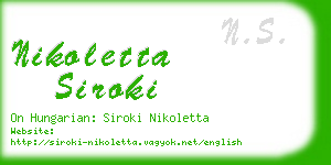 nikoletta siroki business card